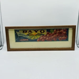 18” x 6” Vintage Bar Sign Style Wooden Framed Rayo Brand Produce Fruit Sign - Afbeelding 1 van 3