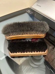 2 De Colección Cabello de Caballo Zapato Brillo Madera Mango Cepillo Empire & Smaller Esquire De Colección - Imagen 1 de 11