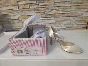 Rainbow Club Robin Brautschuhe Hochzeit Damen Pumps Gr. 36,5 Creme Ivory Satin - Bild 1 von 1