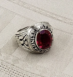 Anello Vintage Crest Artigianale Argento Sterling Esercito Stati Uniti Aquila Militare Taglia 71/2 - Foto 1 di 13