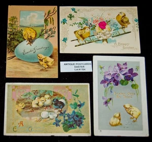 ANTIQUE Postcards Lot of 4 Over 110 Years Old Lot#104 Easter - Picture 1 of 2