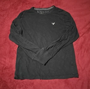 Camiseta negra informal American Eagle para hombre M manga larga con logotipo - Imagen 1 de 6