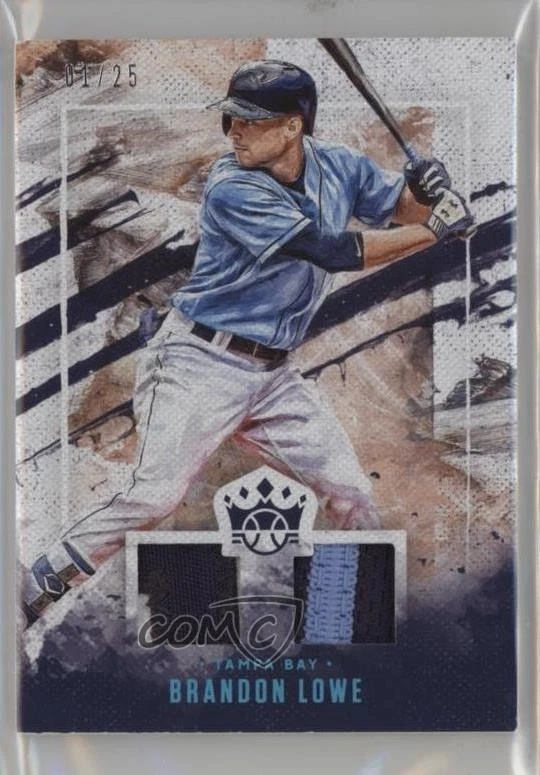 2019 Panini Diamond Kings DK Materials Holo Blue /25 Brandon Lowe Rookie RC - Image 1 of 2