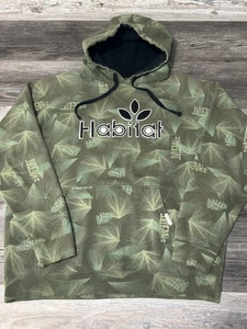 Vintage Y2K Habitat Skateboards AOP Camouflage Camo Embroidered  Hoodie L - Picture 1 of 9