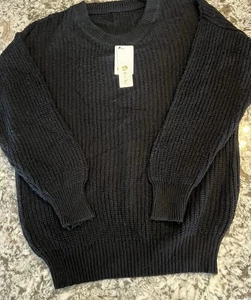 XL Nuevo Suéter Grueso Para Mujer Azul Marino Negro Tejido Calce Relajado Otoño Invierno - Imagen 1 de 8