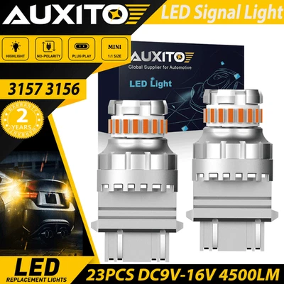 3157 3156 3057 4057 LED Turn Signal Parking Light Bulbs Error Free 3000K Amber - Image 1 of 4