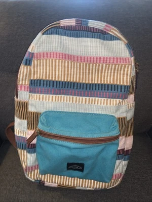 Bolso Mochila Lona Fossil ~ Rayas Boho Hippie Y2K Foto 1 de 4