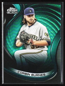 2022 Topps Chrome Black Green Refractor Corbin Burnes 4/99 Milwaukee Brewers #98 - Picture 1 of 2