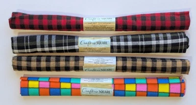 (4) Cuartos de Grasa Cuadrados de Artesano 18 x 21" 100% Tela Algodón A Cuadrados Acolchado Foto 1 de 3