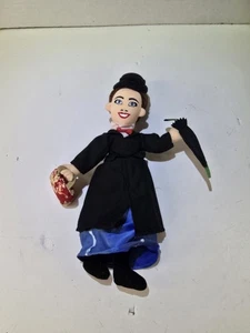Disney Mary Poppins Puppe 10" hoch - Stofffigur, Teppichbeutel, Regenschirm, Hut - Bild 1 von 8