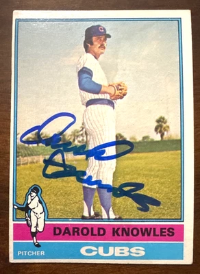 Бейсбольная карточка 1976 Topps DAROLD KNOWLES с автографом No617 CUBS - Изображение 1 из 2