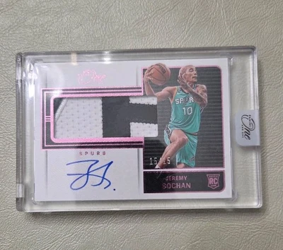 2022-23 Panini One & One Jeremy Sochan Rc Auto 15/15 Panini Sealed - Image 1 of 2