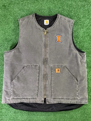 Chaleco Carhartt Sherpa Forrado Pato Lavado V26-GVL Gris Para Hombre XL Arenisca Foto 1 de 4