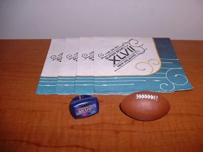 NFL SUPERBOWL XLVII BALTIMORE RAVENS SAN FRANCISCO 49ers CELLULOID RINGS NAPKINS - Image 1 of 4