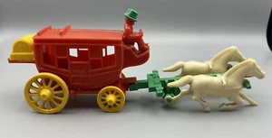 VINTAGE 50er JAHRE ROBUSTE POSTKUTSCHE PFERDE UND REITER SEHR GUTER GEBRAUCHTER ZUSTAND - Bild 1 von 7