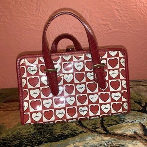 Brighton ❤️ red hearts travel makeup bag. Toiletry,carry On,caddy,weekender.Rare - Picture 1 of 12