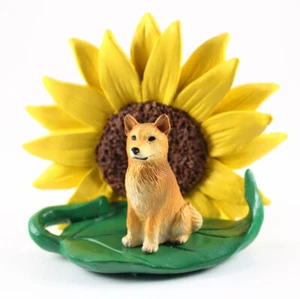 Finnish Spitz Sunflower Figurine - Picture 1 of 2