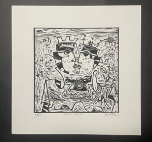 Grabado de Almer (Álvaro Almaguer). ̈Rey o Dama ̈. 2013. Original firmado - Imagen 1 de 10