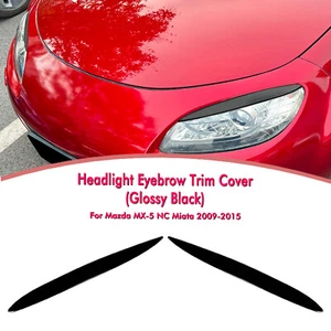 Front Headlight Eyebrows Eyelids Trim For Mazda MX5 Miata NC 2009-2015 Black New - Picture 1 of 9