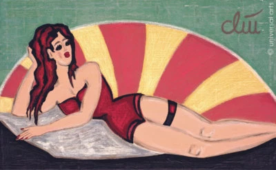 JACQUELINE DITT -  Kokett A4 DRUCK n.Gemälde girl Corsage art Erotik Bild Bilder - Bild 1 von 3