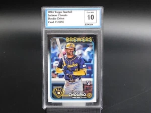 Jackson Chourio 2024 Topps Baseball Rookie Card RC #US155 Brewers GEM MINT 10 - Picture 1 of 2