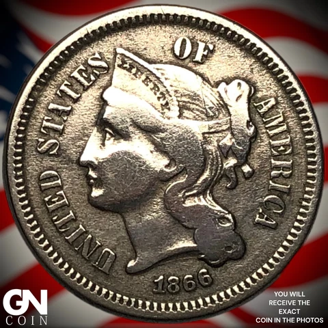 1866 3 Cent Nickel Piece  Q8133 Cover