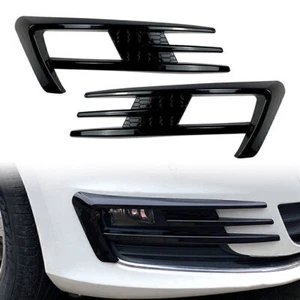 Black Fog Light Lamp Cover Bumper Grille Trim For Volkswagen Golf 7 MK7 2013-16 - Picture 1 of 5