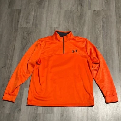 Pullover Under Armour naranja con cremallera XL para hombre Foto 1 de 4
