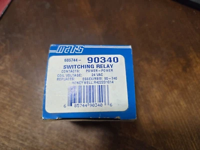 Mars 90340 Heavy Duty Fan Relay DPDT 24 VAC 90-340 Honeywell R4222D1014 - Image 1 of 4