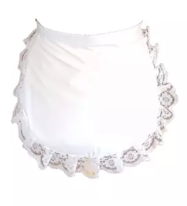 DAMEN VIKTORIANISCH/EDWARDIAN TAILLE KELLNERIN MAID weiß Dienstmädchen Schürze SPITZENVERKLEIDUNG - Bild 1 von 1