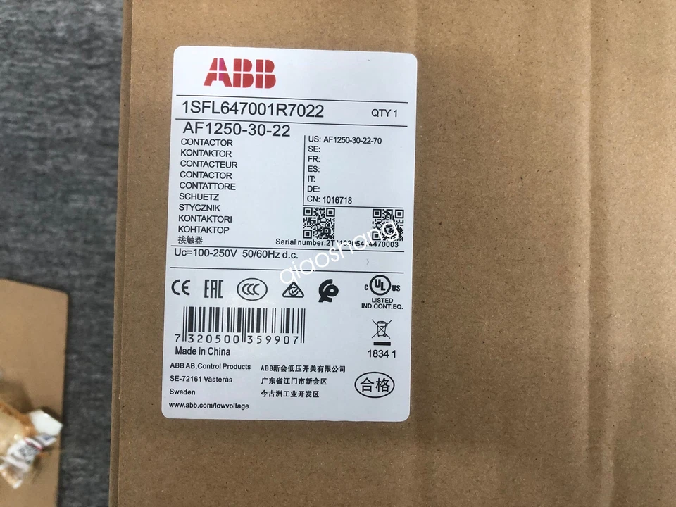 AF1250-30-22-70 Contactor 1250A,1000V ABB Inverter New FedEx or DHL - Image 1 of 2