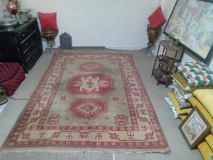 Elegant Traditional Vintage Red Medallion Handmade Wool Rug 171 cm x 240cm - Picture 1 of 20
