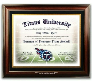 Tennessee TITANS NFL Football Fan Certificate / Diploma Man Cave GIFT Christmas - Picture 1 of 2