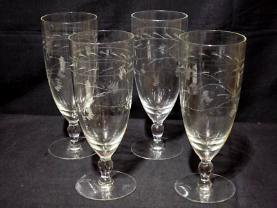 Antiguo vaso para bebidas de té helado GLASTONBURY - LOTUS patrón 1500-37 - Juego de 4 Foto 1 de 4