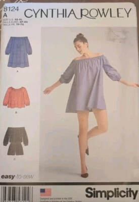 Patrón de costura simplicidad #8124misses' Mameluco/Mini Vestido TALLA XS-XL UC/FF Foto 1 de 4