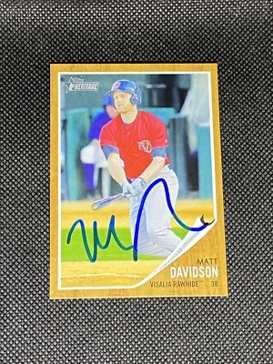 Matt Davidson Visalia Rawhide Signed Auto 2011 Topps Heritage Minors #95 ~ COA - Image 1 of 3