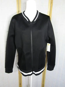 NWT C&C California #UM4081A Black Jacket White Trim Polyester/Spandex Women's XL - Picture 1 of 7