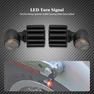 2X Black Super Mini Running Brake Indicator Turn Signal Lights Fit For Harley - Foto 1 di 12