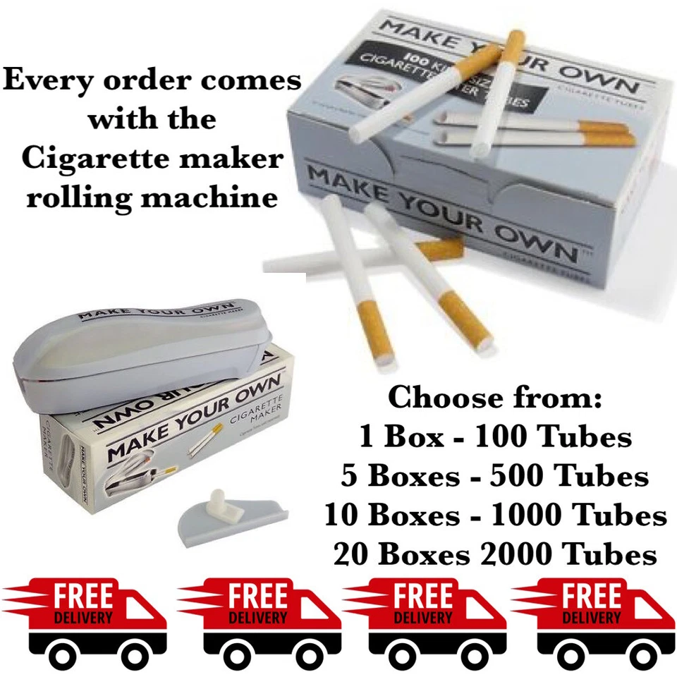 Make Your Own Kingsize Rizla Empty Cigarette Filter Tubes WITH ROLLING MACHINE - Image 1 of 1