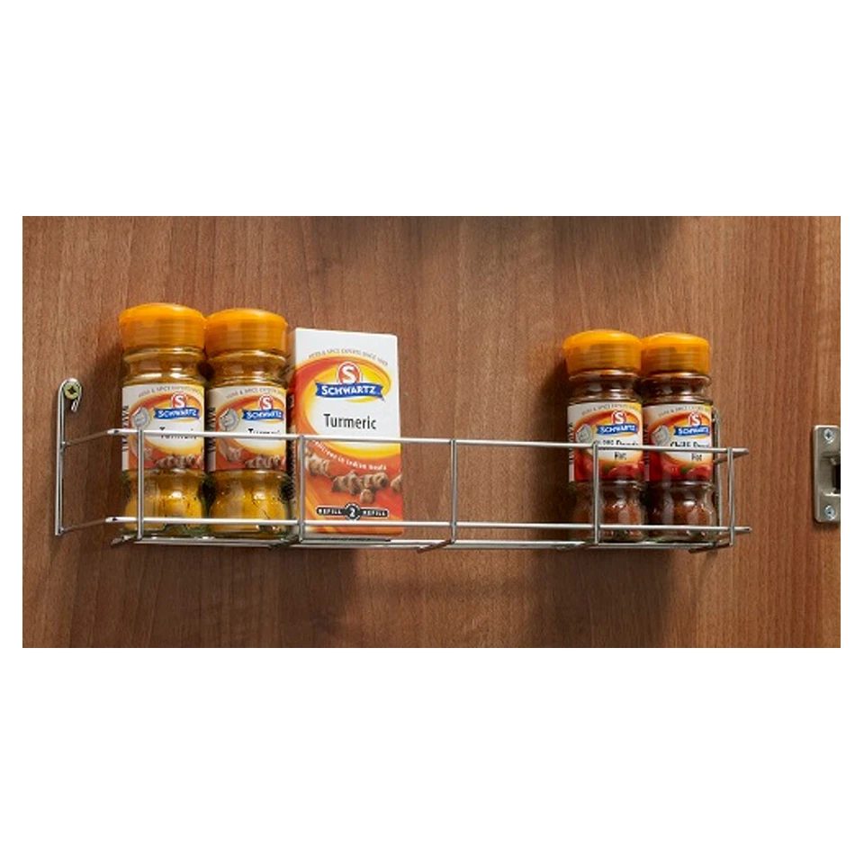 Single Tier Chrome Spice Rack Kitchen Storage (Available in 300mm/400mm Width) - Image 1 of 1