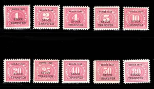 MOMEN: US STAMPS #RD42-RD53 STOCK TRANSFER REVENUE MINT OG H LOT #92903 - Picture 1 of 2