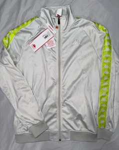 NWT Kappa Mens XL 222 Banda Anniston Grey Vapor Green Lime Track Jacket New - Picture 1 of 5