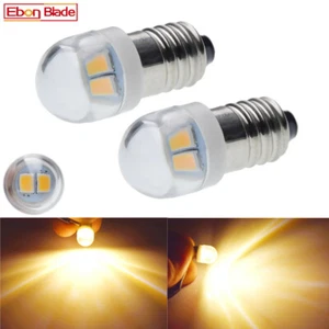 2Pcs 6V E10 Warm White Screw Base LED Light Lamp 5630 2SMD Globe Bulbs 6 Volt dc - Picture 1 of 7