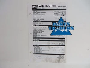 Yamaha Quick Reference Service Manual Spec Data Sheet XVZ13 Royal Star Venture - Picture 1 of 1