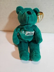 VINNY TESTAVERDE - 1999 Salvino's Bammers Plush Beanie Bear -New With Tag - Jets - Picture 1 of 3