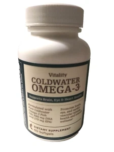 Melaleuca Vitality Coldwater Omega-3: Heart, Brain, Joints & Skin 60 softgels - Picture 1 of 3