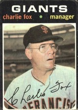 1971 Topps San Francisco Giants Baseball Card #517 Charlie Fox MG RC - GOOD
