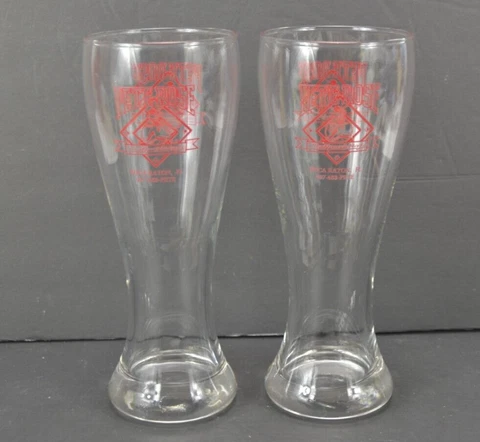 Pete Rose Ballpark Cafe Pilsner Beer Glass 2x Boca Raton Florida Bar Glassware Cover