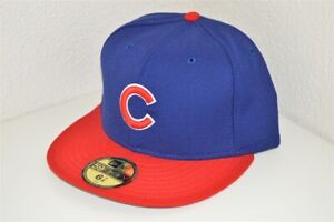 NEW CHICAGO CUBS BLUE RED GRAY BRIM FITTED 5950 WOOL NEW ERA BASEBALL HAT 6 7/8