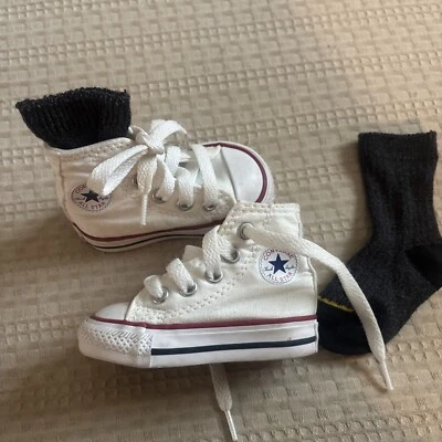 Zapatilla deportiva Baby Converse First Star blanca suela suave clásica andadores de cuna talla 2 Foto 1 de 3